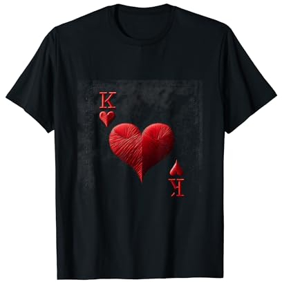 Karneva Spielkarte Herz König Pokerkarten T-Shirt