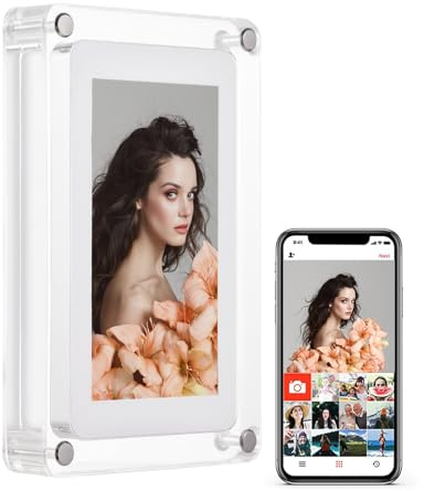 Andoer Digitaler Bilderrahmen WLAN 10,1 Zoll, Touchscreen Elektronischer Bilderrahmen eingebauter 8 GB Speicher, automatische Drehung, Foto-/Musik-/Video-Player, Frameo-App-Sharing
