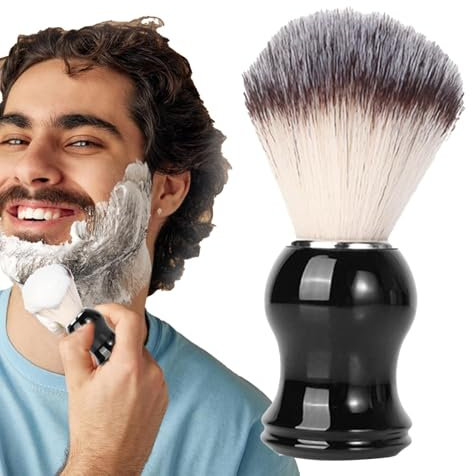 Pennello da barba per uomo, Pennello da barba in pelo di tasso - Pennello da barba con manico | Pennello da barba con impugnatura ergonomica per compleanno, festa del papà e San, toelettatura confort