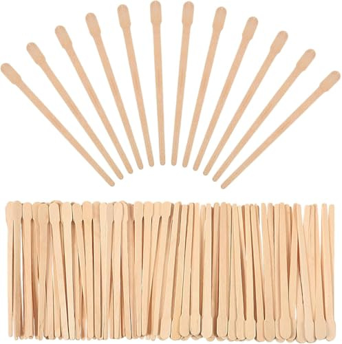 JEYORZY 200 Pièces Bâtons de Cire en Bois Petites Spatules de Cire Applicateurs d'Épilation à Sourcils Bâtons d'Artisanat en Bois Bâtons d'Épilation du Corps du Visage