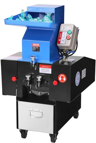 VEVOR Broyeur de Plastique, 2,2 KW, Machine de Broyage de Bouteilles en Plastique, Capacité 100 à 150 kg/h, 380 V, 50 Hz, Triphasé, avec Roues, Lame SDK-11, Maille 6 mm, pour PVC, ABS, Pet, PU, PEHD