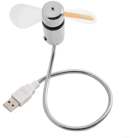 CYRENT Ventilatore multifunzione USB LED orologio direzione regolabile ventilatore portatile desktop con visualizzazione dell'ora per casa ufficio (orologio)