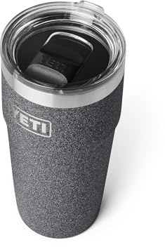 YETI Rambler 20 oz Stackable Tumbler, Stainless Steel, Vacuum Insulated with MagSlider Lid, Black Stone