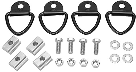 Set 4 Pezzi Dadi T Slot 3 / 8in - 16 Filettatura, Binari Letto Camion, Resistenza Rottura 3000LBS - Acciaio Inossidabile, Ancoraggi Resistente, Adatto per Pickup e Rimorchi