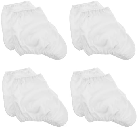 HEMOTON 4 Paires de Housses de Patins à Glace en Velours Blanc sans Strass, Taille Grosse, Protège-Bottes de Patinage Artistique pour Filles et Adultes, Légères et Ajustées