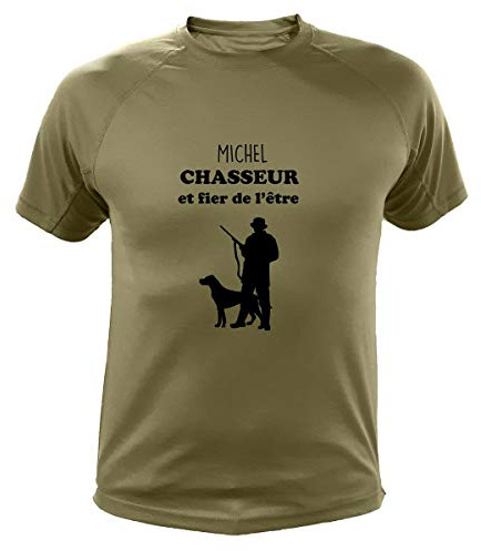 Tee Shirt Chasse Personnalisable, Chasseur et Fier de l'être, Cadeau pour Chasseur (L,150, Vert)