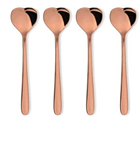 Alessi AMMI08/7GP Big Love Set mit vier Teelöffeln, Edelstahl, Rose