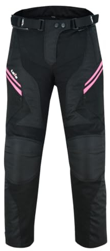 LOVO - Pantalones Moto Verano Mujer con Diseño Perforado - Ropa de Motociclismo Femenina de Alta Protección - Confort y Seguridad - Protectores en Rodillas y Caderas - Pantalon Moto Mujer