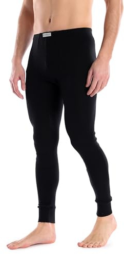 Ladeheid Calzoncillos Hombre Largos Algodon – Ropa Interior Térmica Hombre para Invierno - Pantalones Térmicos Cálidos y Transpirables para Uso Diario y Deporte LA40-247 (Negro, L)