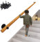 Handlauf Treppenhandlauf, runder Eckstil Komplettset Holzgeländerschiene Wandhalterung Handgeländer für Treppen, Holzfarbe, 18 Fuß/540 cm (Farbe: Holzfarbe, Größe: 7 Fuß/210 cm)