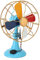 SUNFECILI Table Fan Statue Retro Table Fan Model,Retro Table Fan Retro Style Exquisite Color Durable Metal Wide Base Antique Table Fan Decoration Suitable For Display Cabinet Corridor