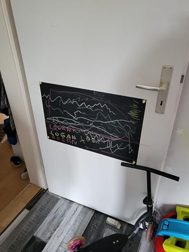 Tafelfolie Selbstklebend Schwarz | Kreidefolie Magnetfolie | Selbstklebende Tafelfolie Schwarz Matt als Tafel für Wand oder DIY Kreidetafel beschreibbar, abwischbar, magnetisch | (40x60cm)