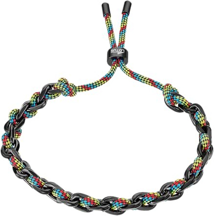 LOTUS STYLE Pulsera Hombre y Mujer Acero Inoxidable 316L Brazalete de Diseño Sofisticado, Confortable y Resistente al Agua - Negra - Unisex 240.00 mm LS2376-2/1 - Regalo de Cumpleaños, Día del Padre