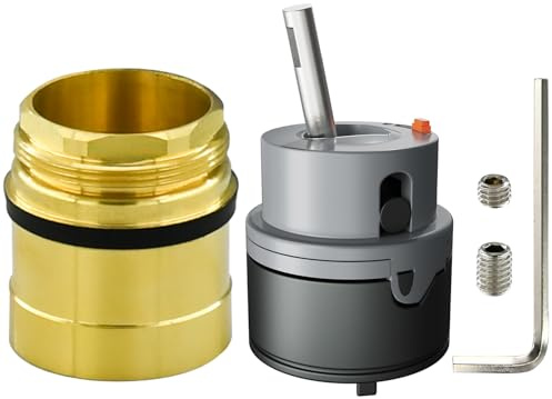 RP50587 enkelt handtag kompatibelt med Delta reparationssats, toalett kök duschkran ventilmontering, fungerar med DIAMOND tätningsteknik modeller med en 36 mm rörelsekassett, RP51503 hättmutter