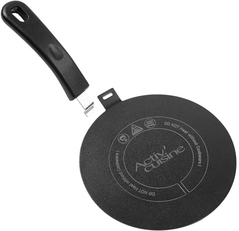Stainless Steel Heat Diffuser for Electric Glass Gas Ceramic Cooktop, Induction Adapter Simmer Plate, Gas Stove Converter Disk with Removable Handle, Black 7.87 inch