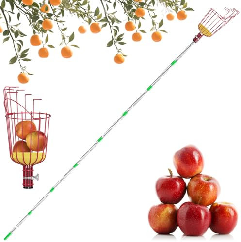 3.2m Raccogli Frutta Manico Telescopico Raccoglitore di Frutta Raccolta di Mele Prolunga Regolabile