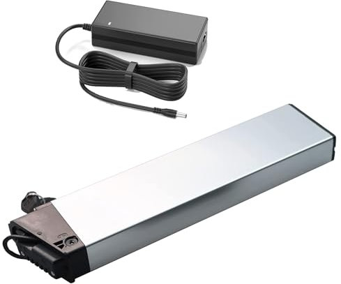 JHKJ Pack Batterie au Lithium 36 V 15 Ah 10 Ah Batterie au Lithium 48 V 20 Ah 12,5 Ah 15 Ah Batterie Remplacement avec Chargeur et Port à 5 Trous pour Moteur 250 W - 1000 W,36v10ah 410mm