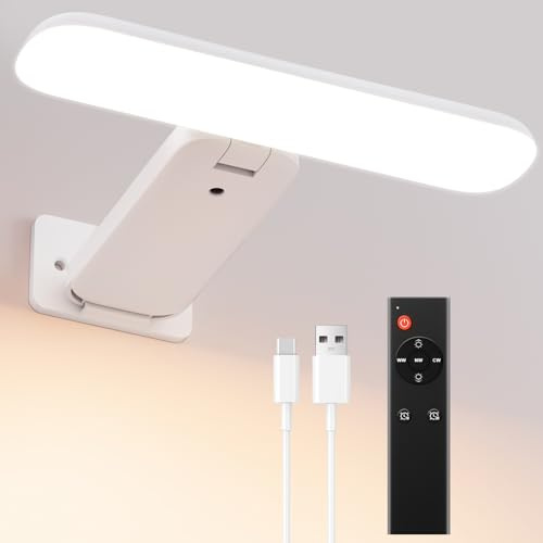 Grevoxy Applique Murale d'intérieur Batterie Rechargeable, Lampe LED Sans Fil pour Tableaux, 3 Températures de Couleur, Éclairage d’Art et Galerie,Lumiere pour Cible de Fléchettes, Photo mural, Blanc