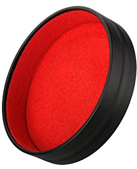 EWOOP Objektivdeckel für Leica Q (Typ 116), schwarz, Innenseite mit rotem Flanell