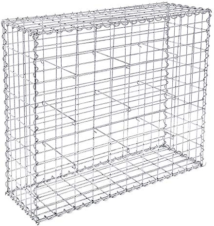 Juego de 2 gaviones de piedra, gaviones de jardín, cesta de alambre, cesta de piedra, grosor del alambre: 4, incluye espaciador (100 x 50 x 30 cm)