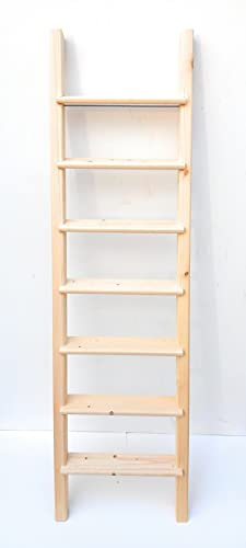Escalera de madera maciza para altillo, litera, dormitorio con diferente altura y ancho que ahorra espacio (Ancho 35 cm, altura 170 cm)