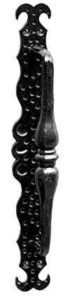 UHRIG Türgriff Ziehgriff aus massivem Stahl geschmiedet, für Haustür, Eingangstür, Schiebetür, Tor uvm. antik Eisen-Kunst (Schwarz)