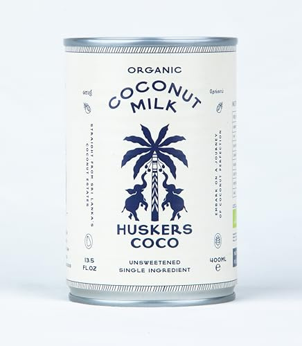 Huskers Coco | Organic Coconut Milk | 400ml | Pack of 6 | Unsweetened Original | Dairy-Free, Gluten-Free, Vegan | Cooking, Baking & Drinks