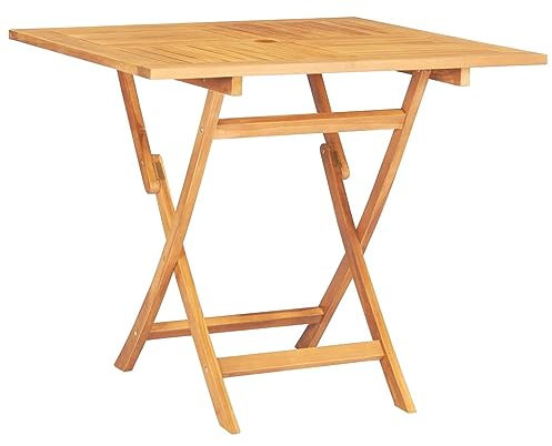 ULUYYUC Tisch Garten Terrasse Esstisch Cafetisch Bartisch TischKlappbarer Gartentisch 85x85x76 cm Teak Massivholzgeeignet für Balkone, Terrassen und Laubengänge