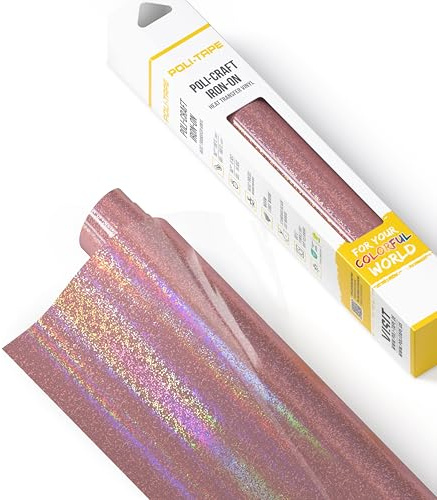 POLI-FLEX® STARFLEX Transferfolie für Textilien – Holographische Effektfolie zum Aufbügeln, Plotterfolie für DIY Shirts, Pink, 30,5 cm x 61 cm
