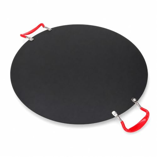 Non Stick Round BBQ Griddle, Korean BBQ Grill Pan, Stove Top Flat Griddle, Iron Griddle for Indoor and Outdoor Stovetop Use, Korean Grill Pan (Medium 80 X 60 X 53cm / 31.5 X 23.6