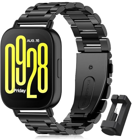 CHULN Metallarmband kompatibelt med Redmi Watch 5 Active/Redmi Watch 5 Lite, 22 mm justerbart rostfritt stål armband för Redmi Watch 5 active/Lite Smartwatch.(No Host)