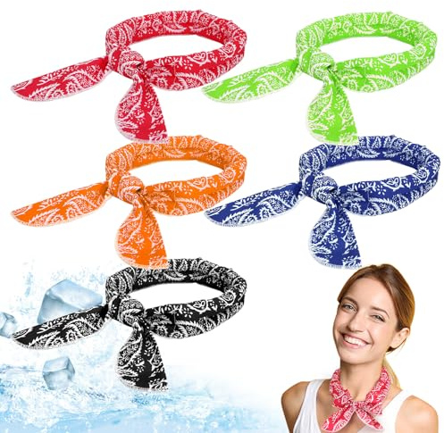 Écharpe de Refroidissement de Glace, Foulard de Refroidissement du Cou, Écharpes Rafraîchissantes d'été, Bandanas Rafraîchissants pour Les Activités de Plein Air Hommes et Femmes (A)