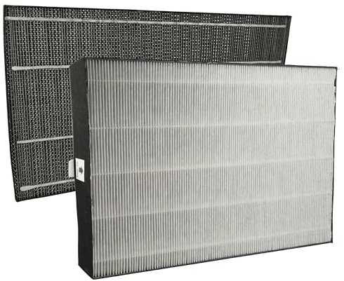 vhbw 2-delat filterset kompatibel med Sharp KC-A60EUW luftrenare – aktivt kolfilter, HEPA-filter