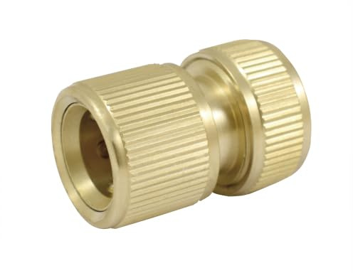 Racor latón rápido hembra para manguera 1/2, conexión rápida, resistente, ideal para sistemas de riego y fontanería.