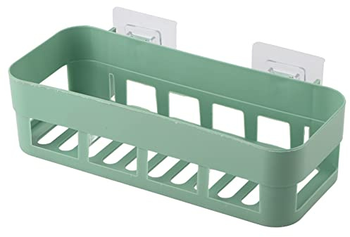 LOCADENCE Tablettes de Douche, 7.9 X 3.9 X 2.8 Pouces Tablettes de Salle de Bain en PP Sans Perçage, Organisateur de Douche, Caddy de Douche, Accessoires de Salle de Bain (Vert)