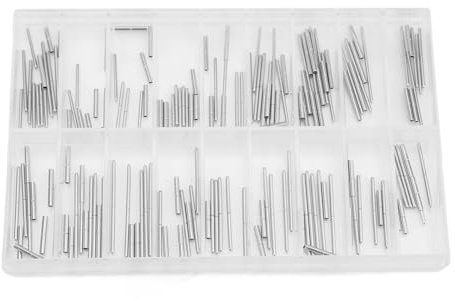 PLKYZMCDK 90 Pcs Watchband Tube Bars Set, Metal Watch Strap Clasp Tube Link Pins, Premium Watch Bracelet Connecting Shaft with Storage Box for 35mm 38mm Band Repair and Customization