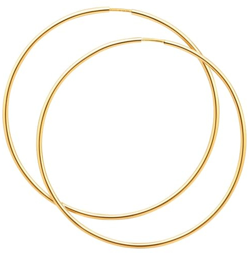 Creolen groß Gold 333 Glanz 50 mm Durchmesser Rohrform Ohrringe Gelbgold 8 Karat