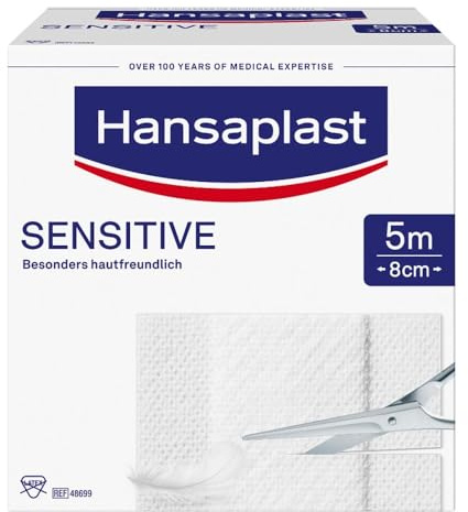 Hansaplast Sensitive 5 m x 8 cm Rolle, 1 St. Pflaster