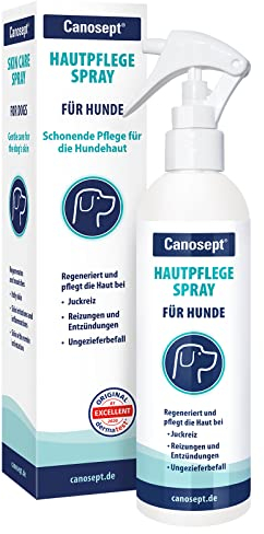 Canosept Hautpflegespray für Hunde 250ml - Milben Hund - Grasmilben bekämpfen Hund - Juckreiz Hund - Milbenspray Hunde - Grasmilben Hund - Regeneriert die Haut bei Reizungen & Rötungen
