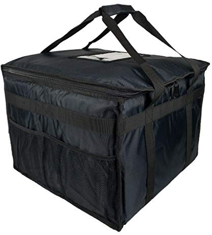 Hot Food Bag For Pizza, Takeaway, Restaurant, Picnic, Indian, Chinese, Kebabs, Catering, Delivery Bag, Thermal Insulated 45x45x35cm HFB70L - Black