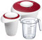 Westmark Set per Cucinare, 3 Pezzi, 1 Scodella da 2,5 L, 1 Ciotola da 1 L, 1 Misurino da 1 L, Plastica, Bianco/Rosso/Trasparente, 315322E7