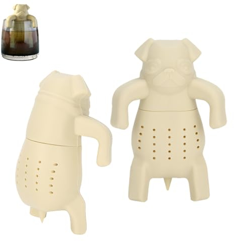 2 Pièces Infuseur à Thé Pour Tisane En Vrac, Mignonnes Filtre à Thé En Forme De Chien, Réutilisable, Silicone Beige Filtre Infuseur De Feuilles De Thé Pour La Maison Et Le Bureau