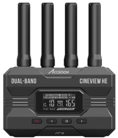 Accsoon CineView HE Receptor de Video inalámbrico, 1080P 60FPS HD HDMI Video Receptor, 60ms Latencia 1200pies/350m Rango, Streaming UVC, Trabajar con Accsoon CineView HE, SE (1*R)