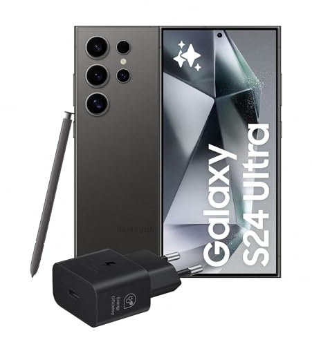 Samsung Galaxy S24 Ultra Smartphone AI, Caricatore incluso, Display 6.8'' QHD+ Dynamic AMOLED 2X, Fotocamera 200MP, RAM 12GB, 512GB, 5.000 mAh, Titanium Black [Versione italiana]