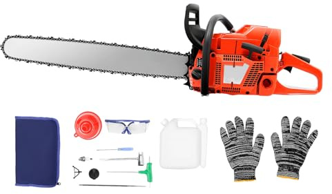 JAYGOVAN 71CC Gas Chainsaws 2-Cycle Gasoline Powered Chain Saws Handheld Cordless Petrol Chainsaws Optional 28 Inches Gas Chain Saws for Trees Wood Farm Garden Ranch Forest Cutting