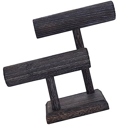 DEARMAMY Holz Schmuck Organizer Schmuck Display Halter Für Stirnbänder Halsketten Ohrringe Mit Massivholzbasis Für Mädchen Und Erwachsene Zur Aufbewahrung Und Präsentation