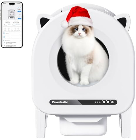 Self Cleaning Litter Box, 68 L Automatic Cat Litter Box for Multiple Cats, with Safety Protection, APP Control, Odor Removal Smart Litter Box, 2 Roll Trash Bags