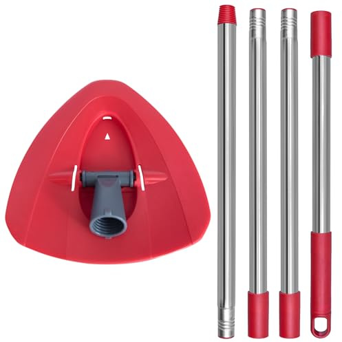 Smart Spin Mop with Scrubber Head, Magic Cleaning System for Wet, Dry Floors, Bucket-Free Household Tool, Includes 148cm Handle, 1 Base