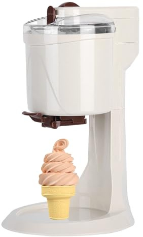 ANGDI Gelatiera elettrica, Mini Macchina Automatica per Gelato Soft da 1 litro con Doppie Lame, Macchina per Gelato Soft da banco per Cucina, Ristorante, Pasticceria, Bar