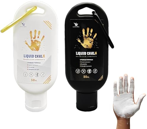 YUPZAR 2 Stück liquid Chalk Gym, Für Klettern Und Tanzen, Schweißresistent Und Langlebig,Verbessern Sie den Grip, Magnesium Pulver Sport Special,50ml(Schwarz + Weiß)